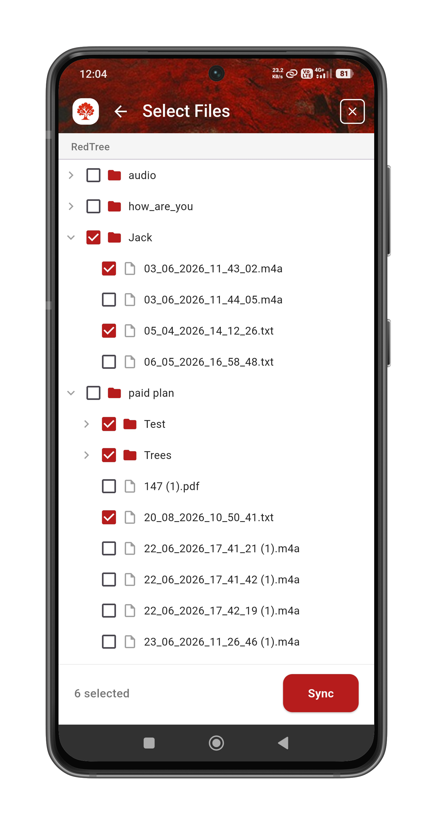 Continuité RedTree entre le téléphone et le Web